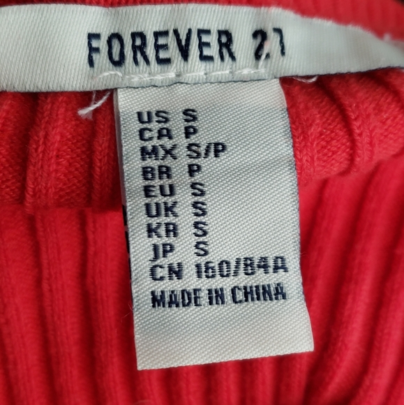 Forever 21 Orange Ribbed Crop Sweater - Picture 3 of 3